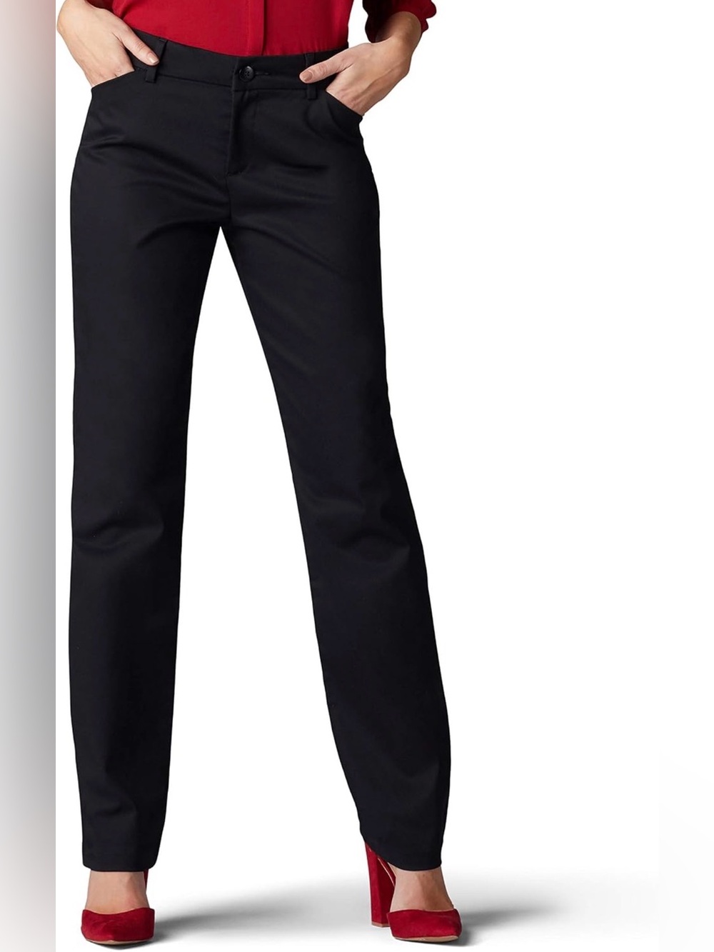 Classic Black Straight Leg Women's Pants - TALL